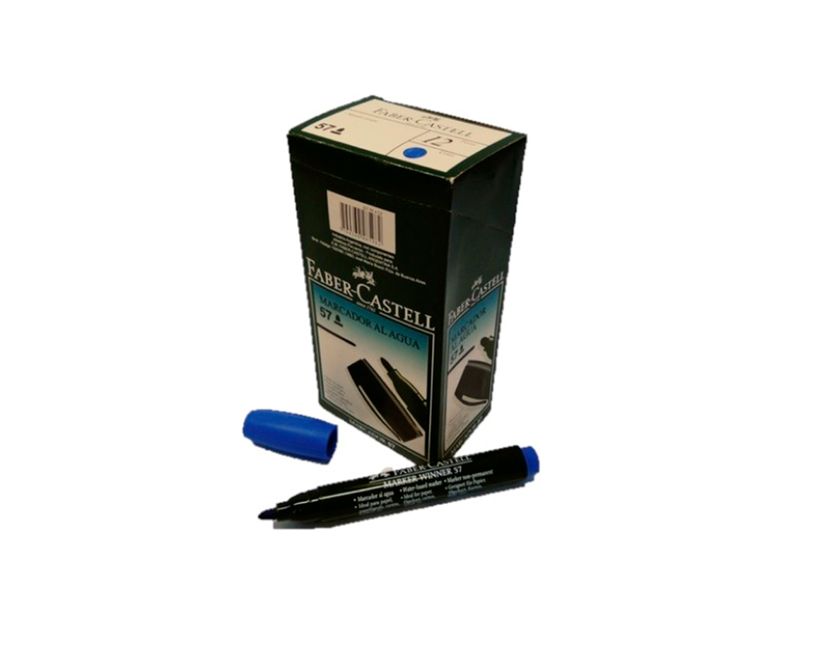 MARCADOR FABER 57 AGUA AZUL P/RED