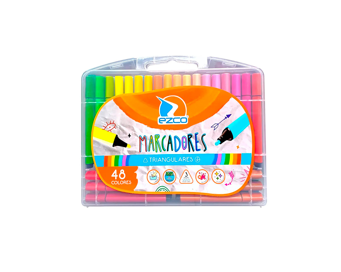 MARCADOR EZCO TRIANGULAR VALIJA x 48 UNID.