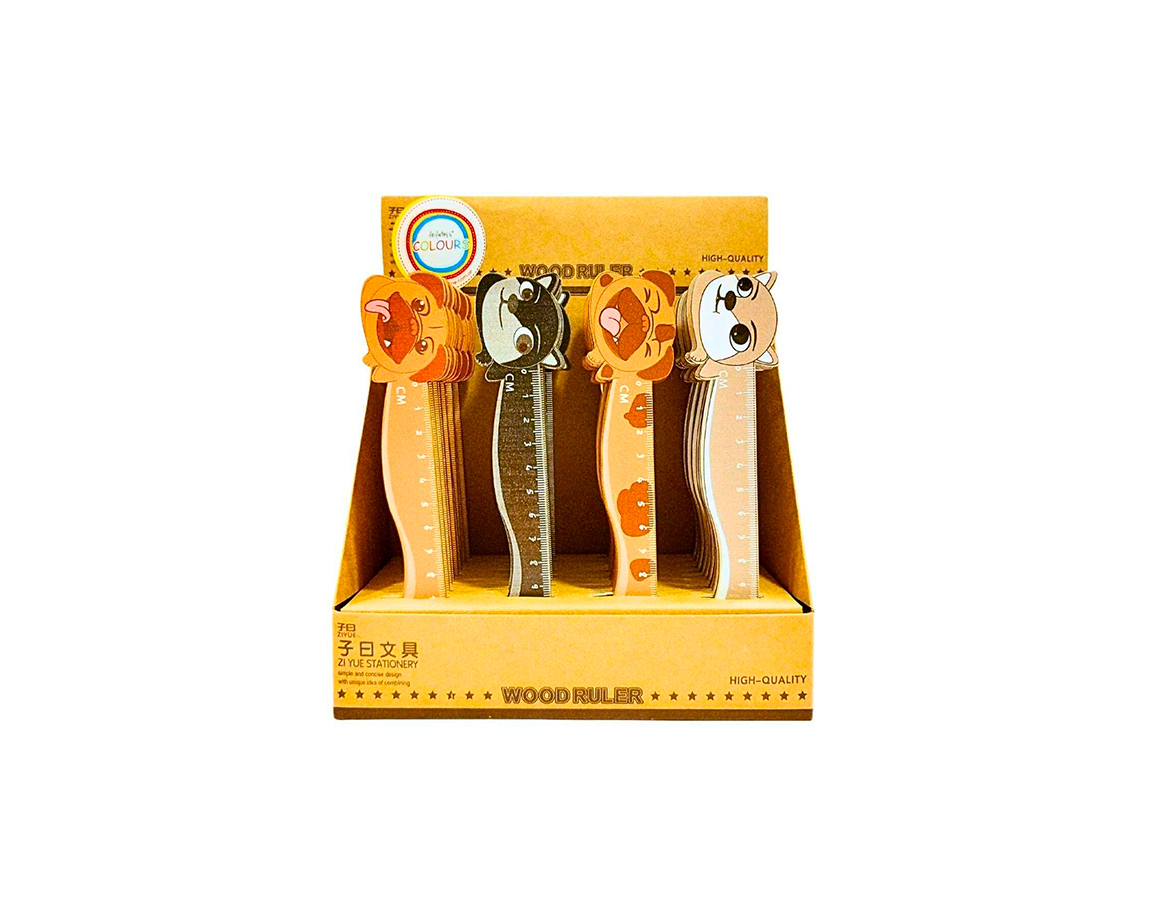 REGLA DE MADERA COLOURS PERROS 12CM 26688