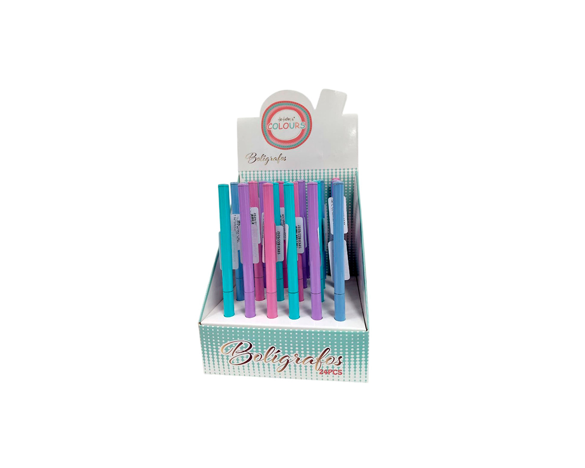 BOLIGRAFO COLOURS 27020 METAL COLOR PASTEL LISA TINTA AZUL
