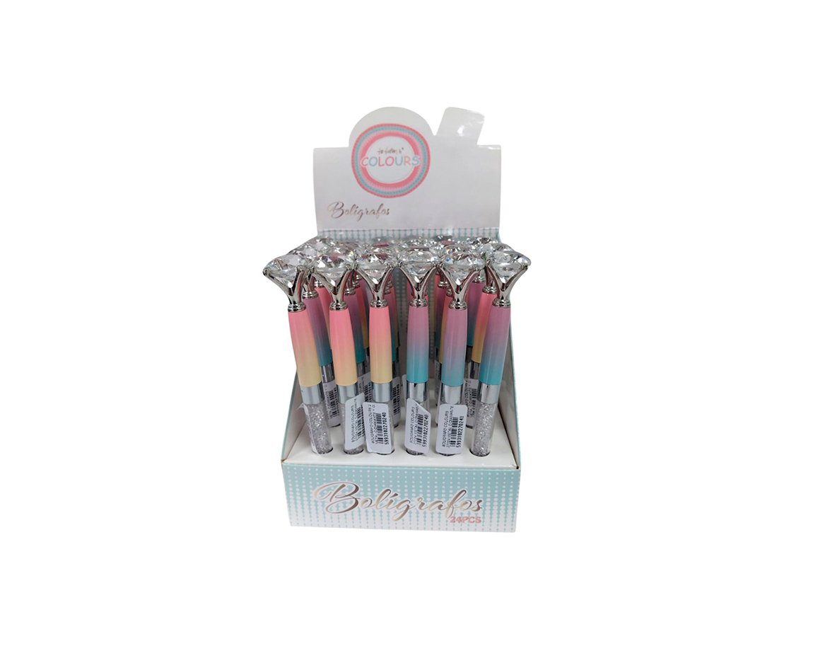 BOLIGRAFO COLOURS 27024 METAL C/DIAMANTE Y GLITTER