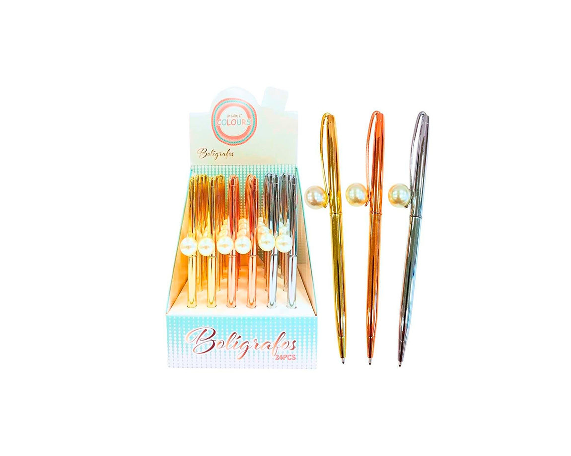 BOLIGRAFO COLOURS 27034 METAL C/CLIP PERLA