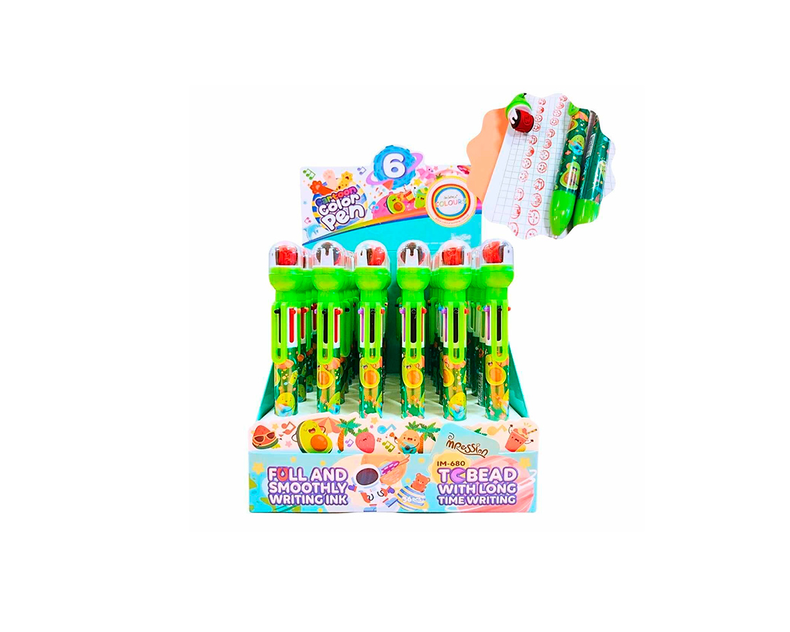 BOLIGRAFO COLOURS 27269 MULTI X6 PALTA C/SELLO Y CLIP