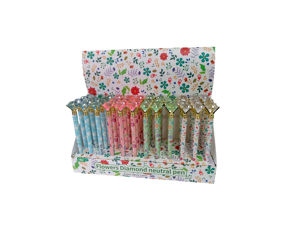 BOLIGRAFO COLOURS 27693 FLORES C/DIAMANTE TINTA AZUL