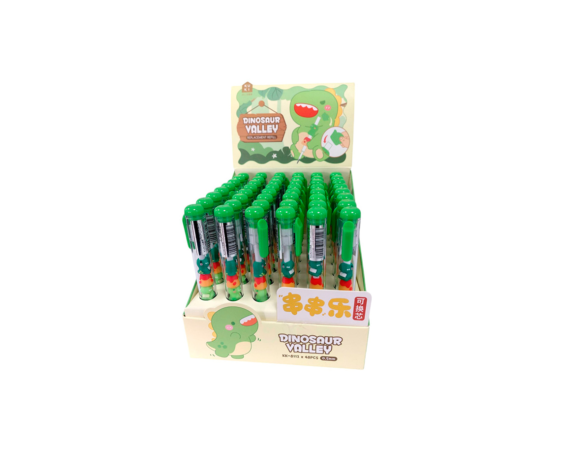 BOLIGRAFO COLOURS 27709 JENGA DINO C/MINIATURA C/CLIP 0.5 MM T AZUL