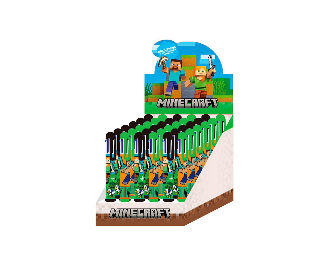 BOLIGRAFO CRESKO MI413 MINECRAFT 6 COLORES