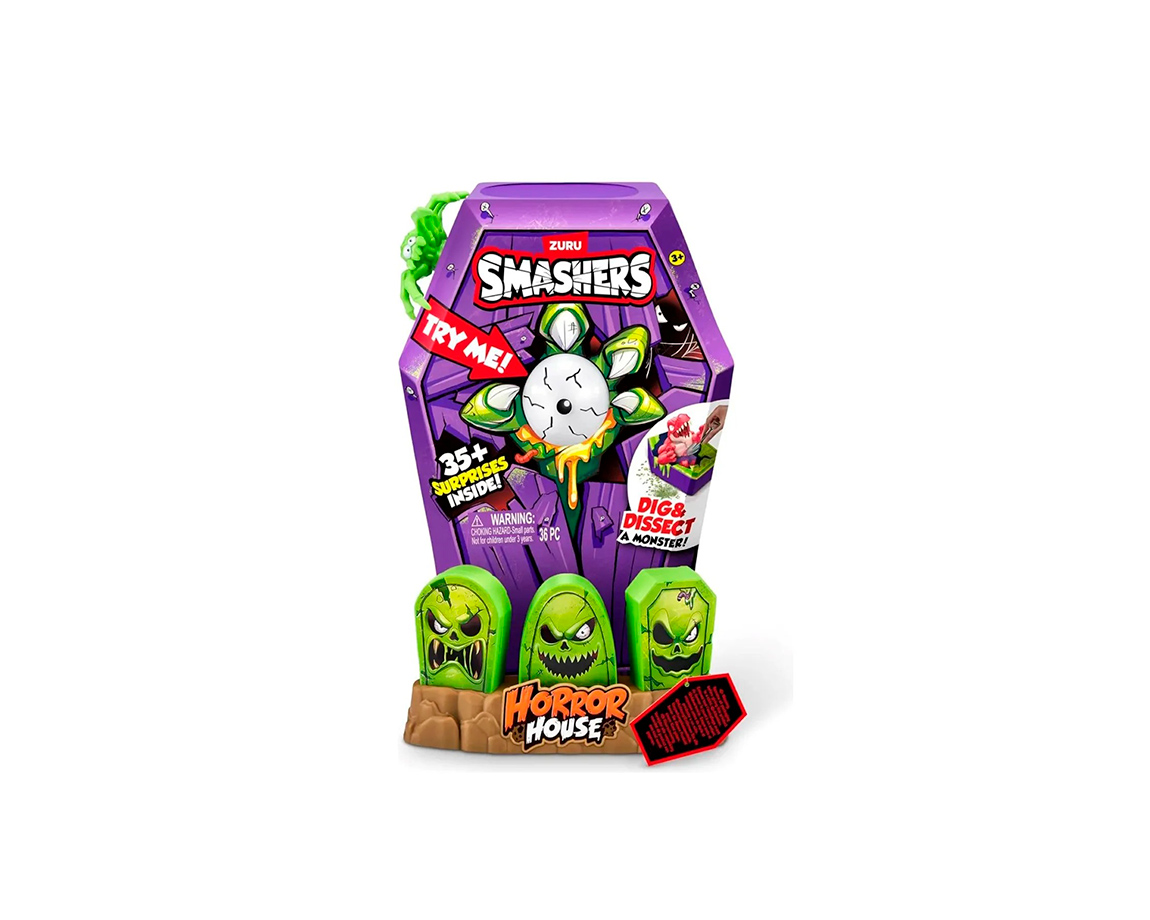 JUGUETE ZURU SMASHERS 7853 HORROR HOUSE MANO + 10 SORPRESAS 74139