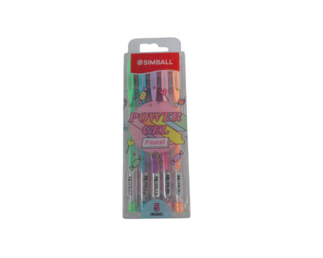 BOLIGRAFO SIMBALL POWER GEL PASTEL x 5 UNID.