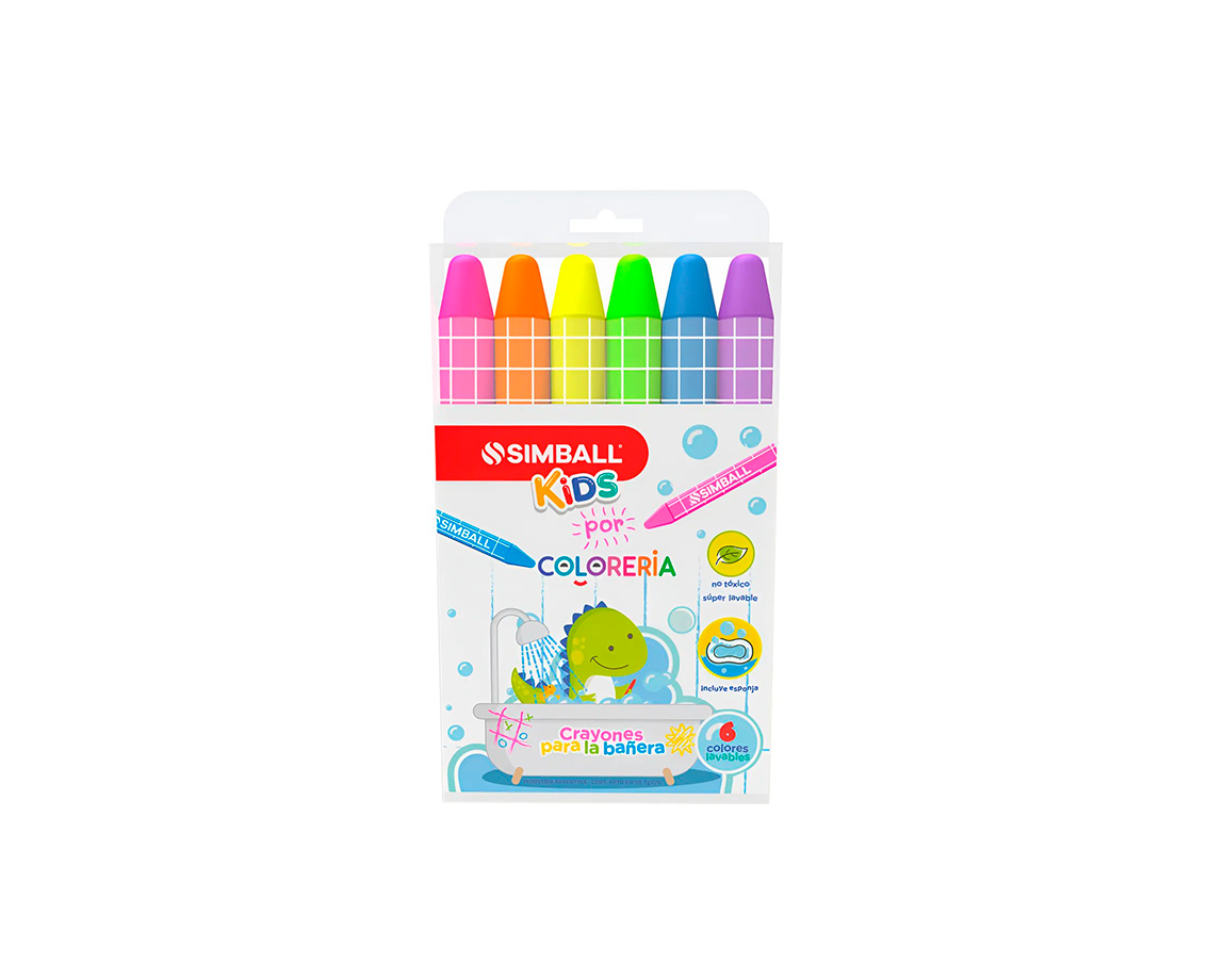 PINTURITAS SIMBALL KIDS CRAYON PARA BAÑERA X 5 UNID.