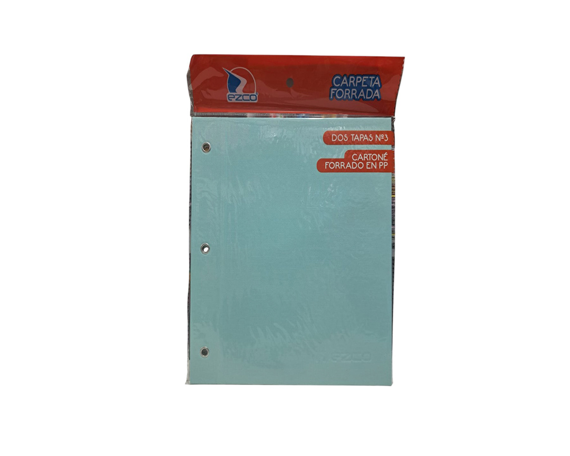 CARPETA EZCO N°3 VERDE PASTEL 2 TAPAS