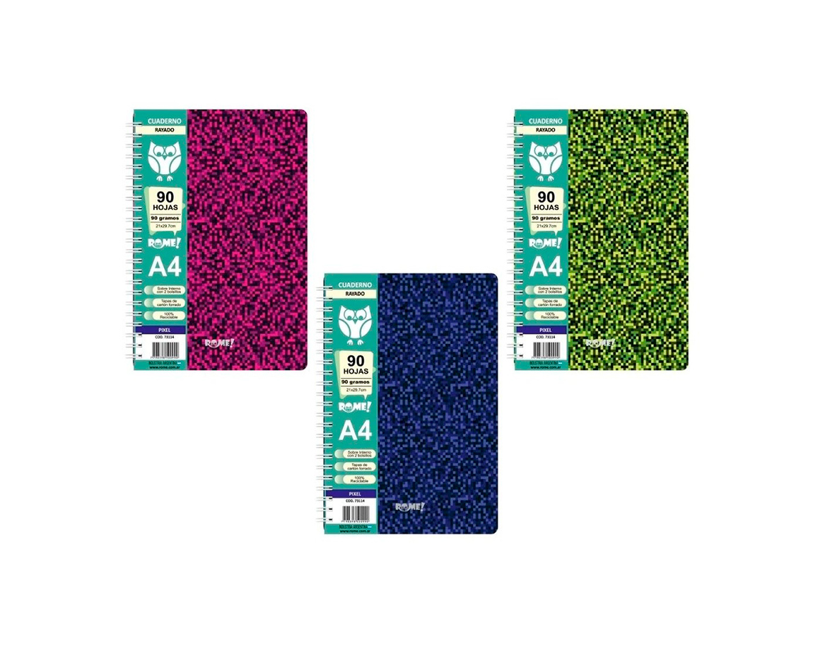 CUADERNO ROME 73114 A4 PIXEL 90 HOJAS =