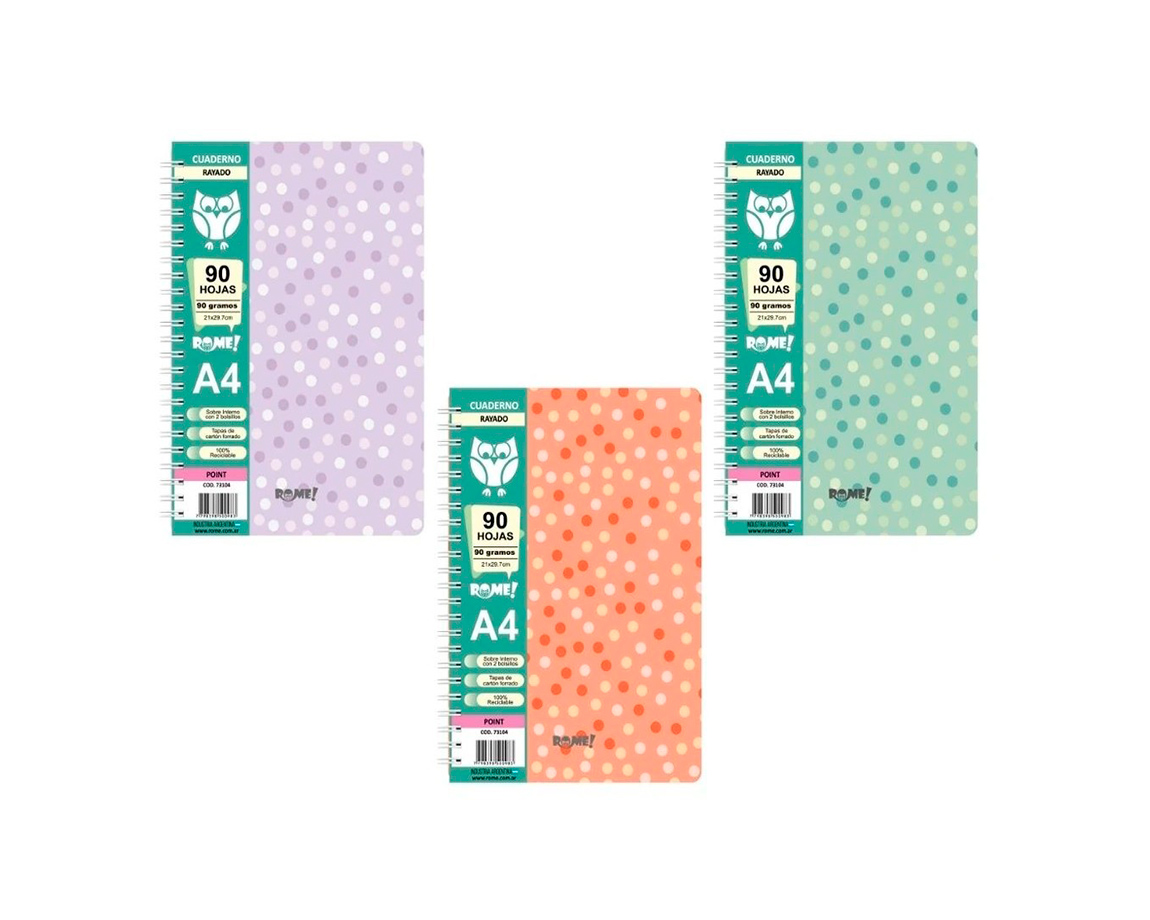 CUADERNO ROME 73104/2 A4 POINT 90 HOJAS #