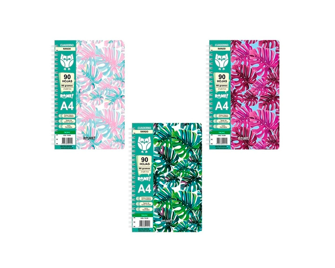 CUADERNO ROME 73134/2 A4 TROPIC 90 HOJAS #