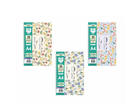 CUADERNO ROME 73294 A4 FLOWERS 90 HOJAS =
