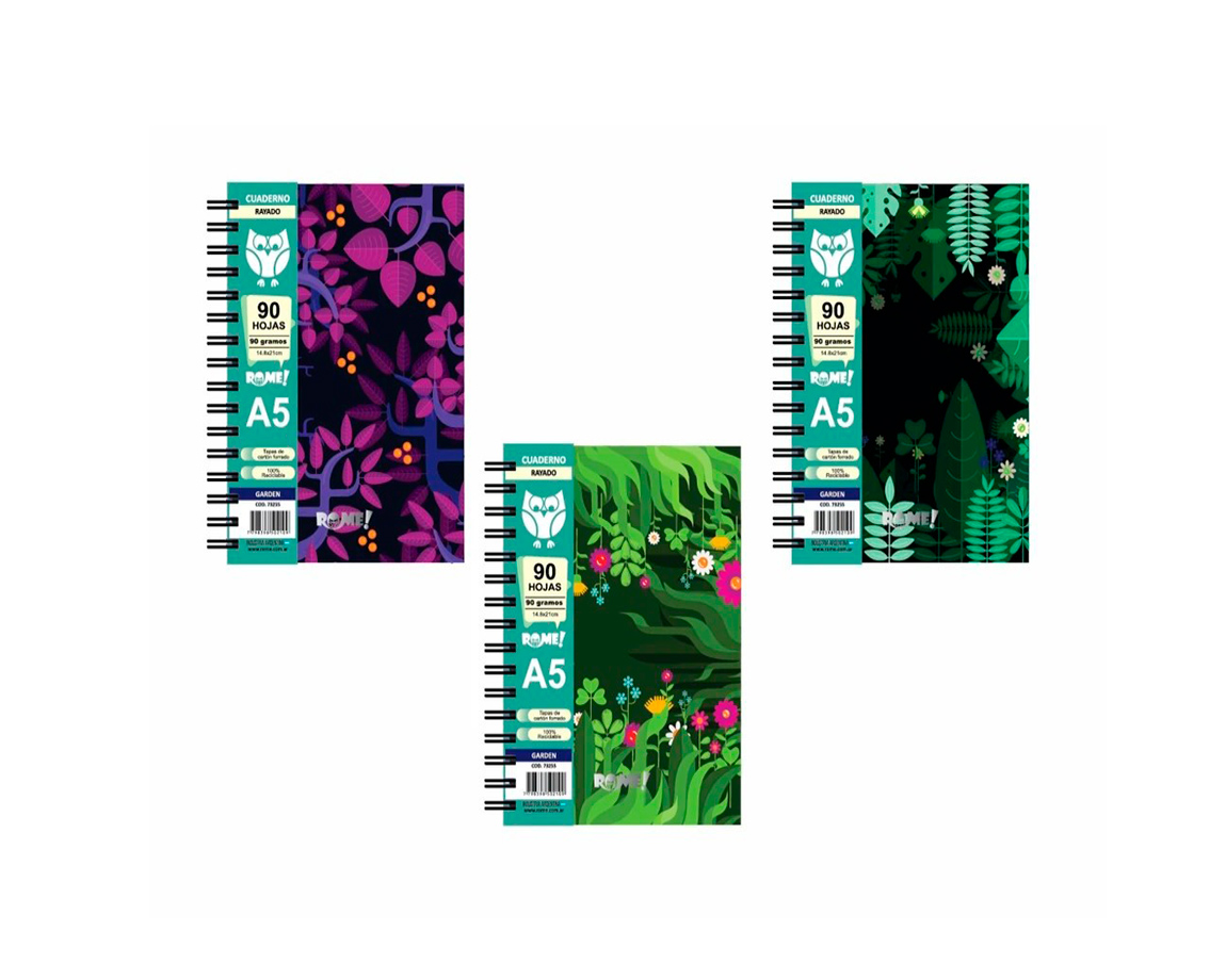 CUADERNO ROME 73255/2 A5 GARDEN 90 HOJAS #