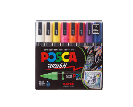 MARCADOR UNI POSCA PC-5BR BRUSH ESTUCHE x16 SURTIDOS
