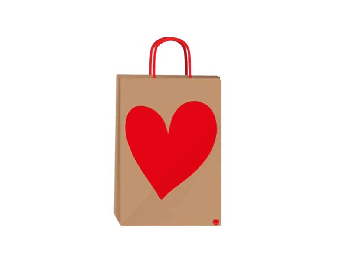 BOLSA REGALO ROMI CORAZON 14x20 x UND.