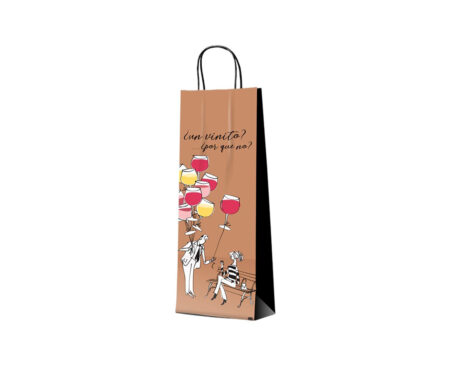 BOLSA REGALO ROMI BOTELLA 14x40 FLOR DE VINO
