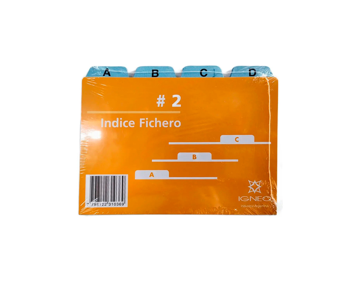 INDICE IGNEO P/FICHERO CARTON Nro 2