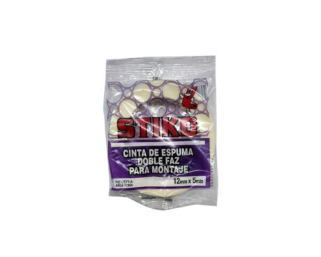 CINTA ESPUMA STIKO DOBLE FAZ 12x5 MTS P/MONTAJE