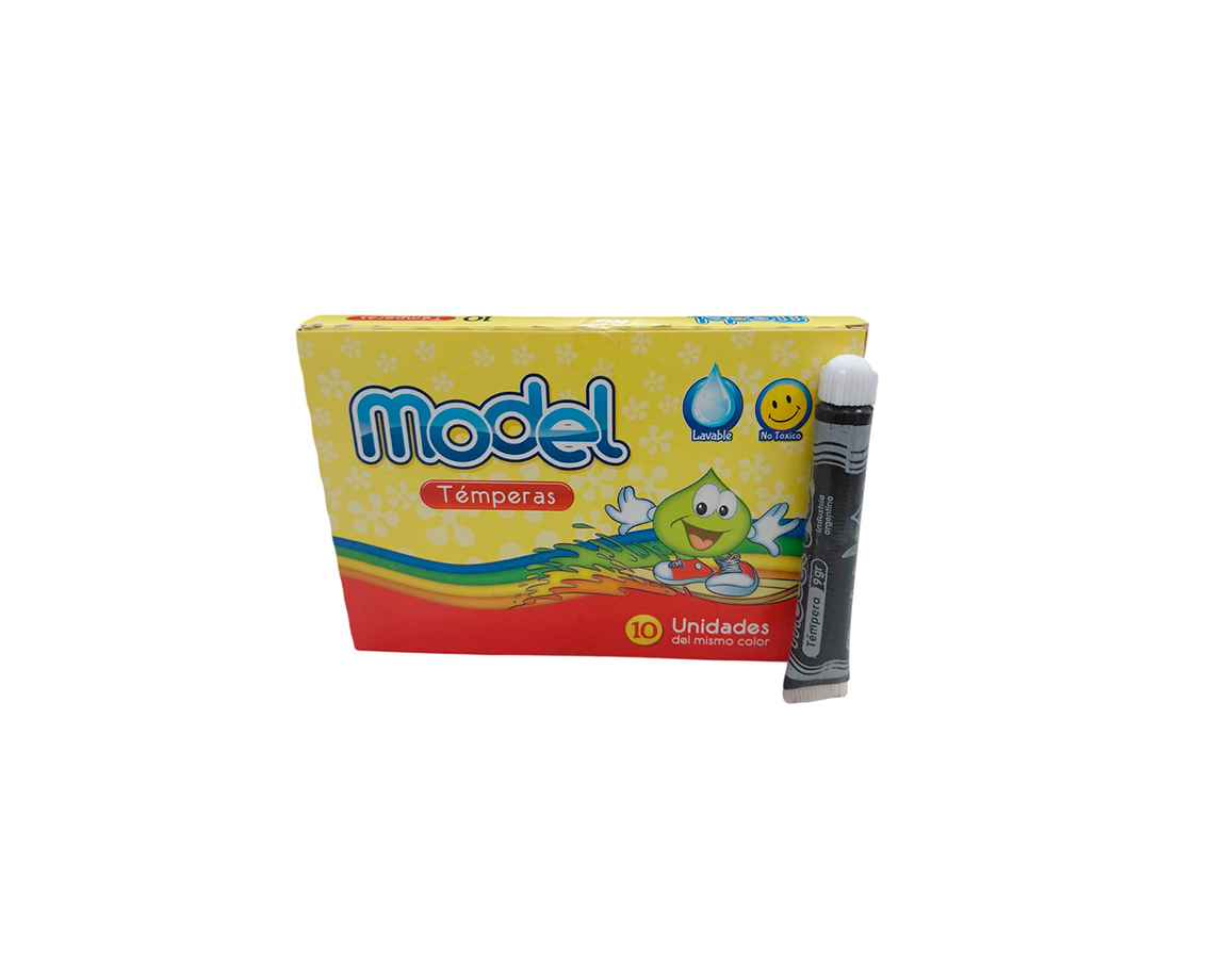 TEMPERA MODEL POMO 8 ML Cx10 NEGRO