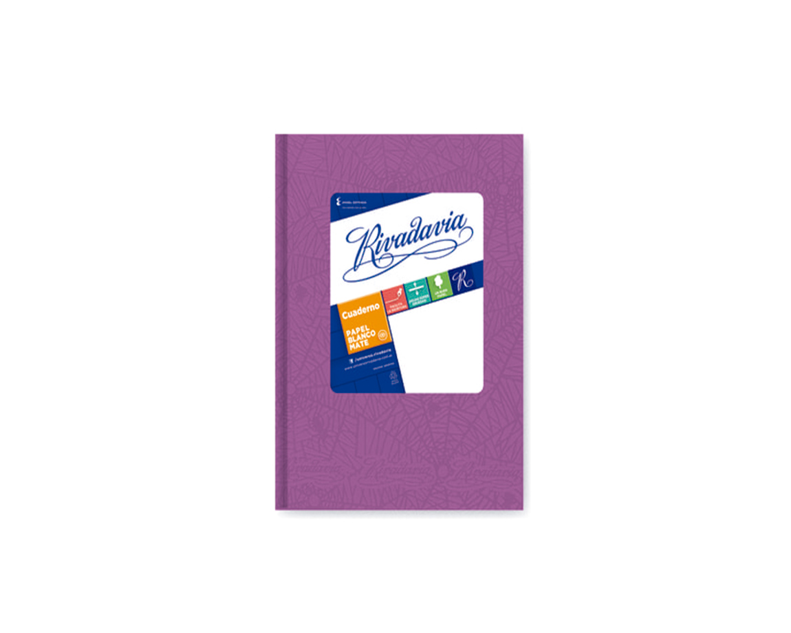 CUADERNO RIVADAVIA ARAÑA 50 H  = LILA