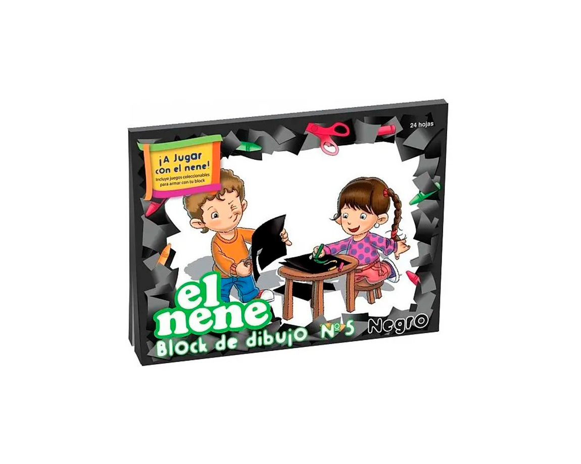 BLOCK EL NENE Nro 5 NEGRO P/DIBUJO 24 H. L