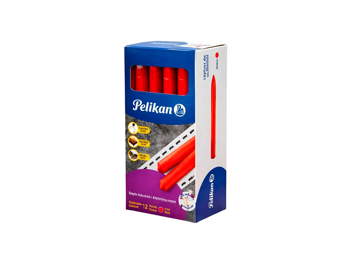 LAPIZ PELIKAN 762 MARCADOR ROJO x 12 UNID