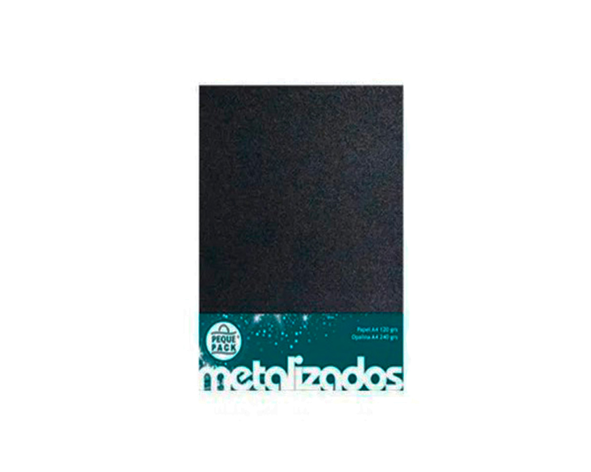 PAPEL PEQUE OP METAL A4 F2 240 GS x 10 U. NEGRO