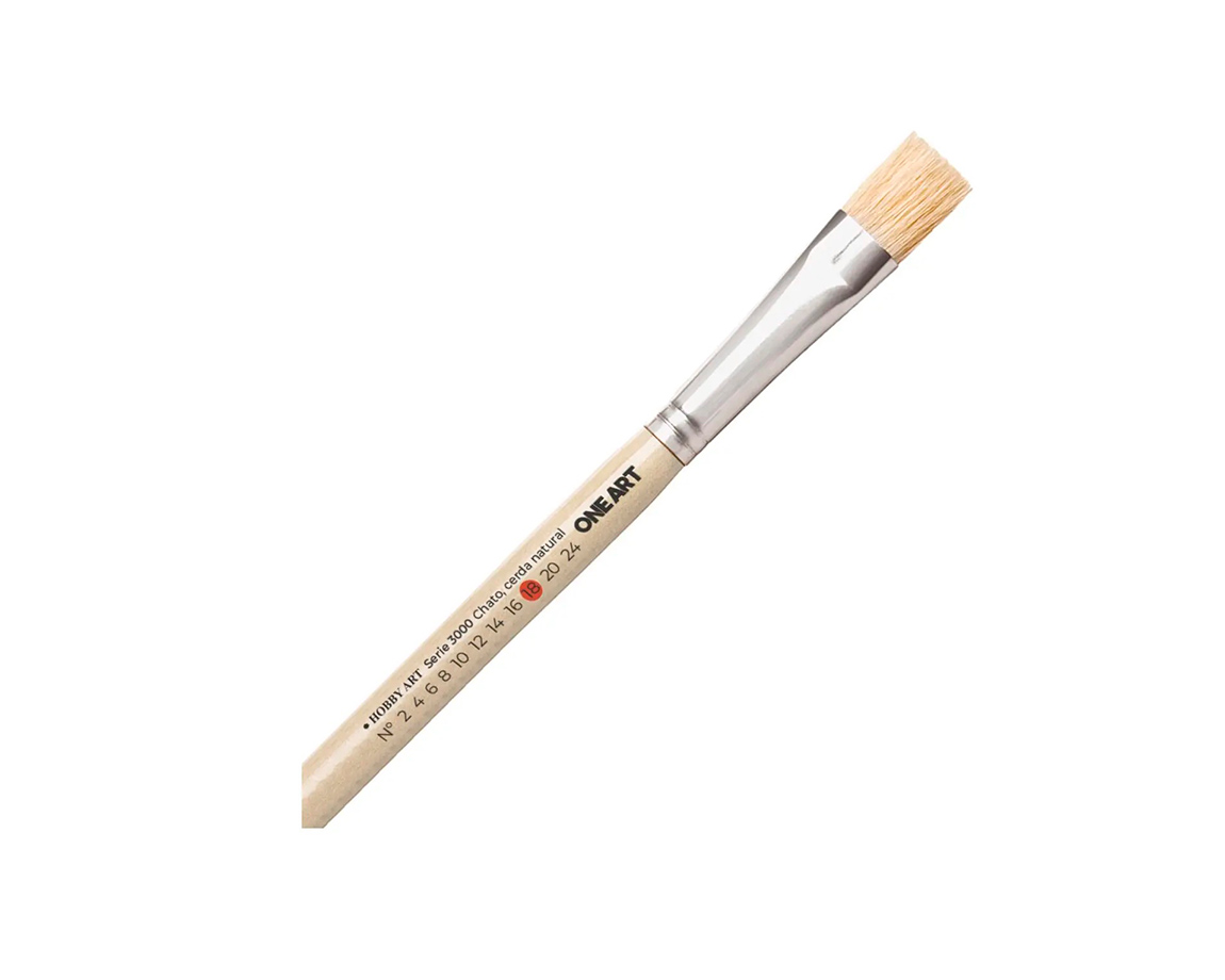 PINCEL HOBBY S-3000 Nro 18 CERDA CHATO x 3 U.