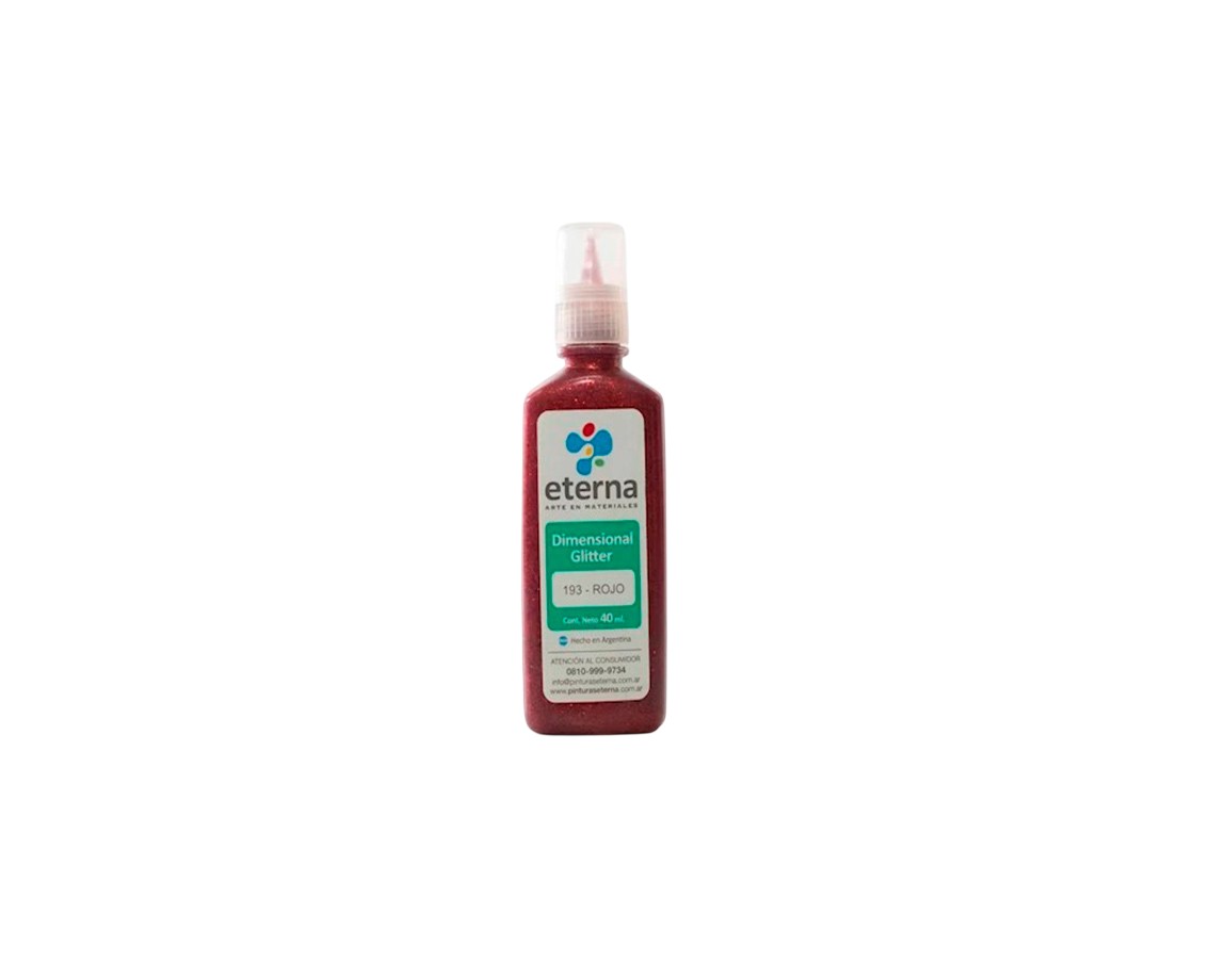 PINTURA ETERNA DIMENSIONAL 40 ML 193 GLITTER ROJO