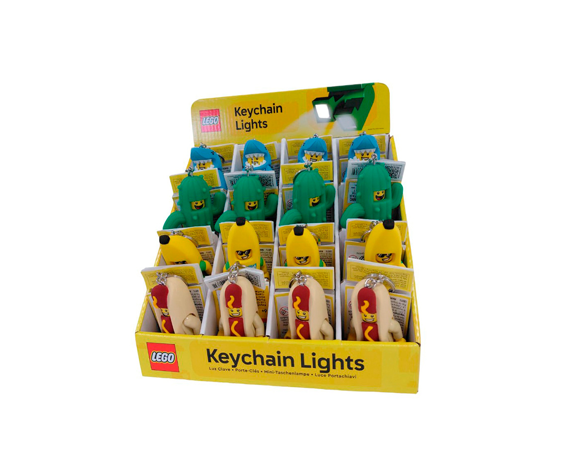 EXHIBIDOR LEGO LLAVERO C/ LINTERNA X 16 UNID