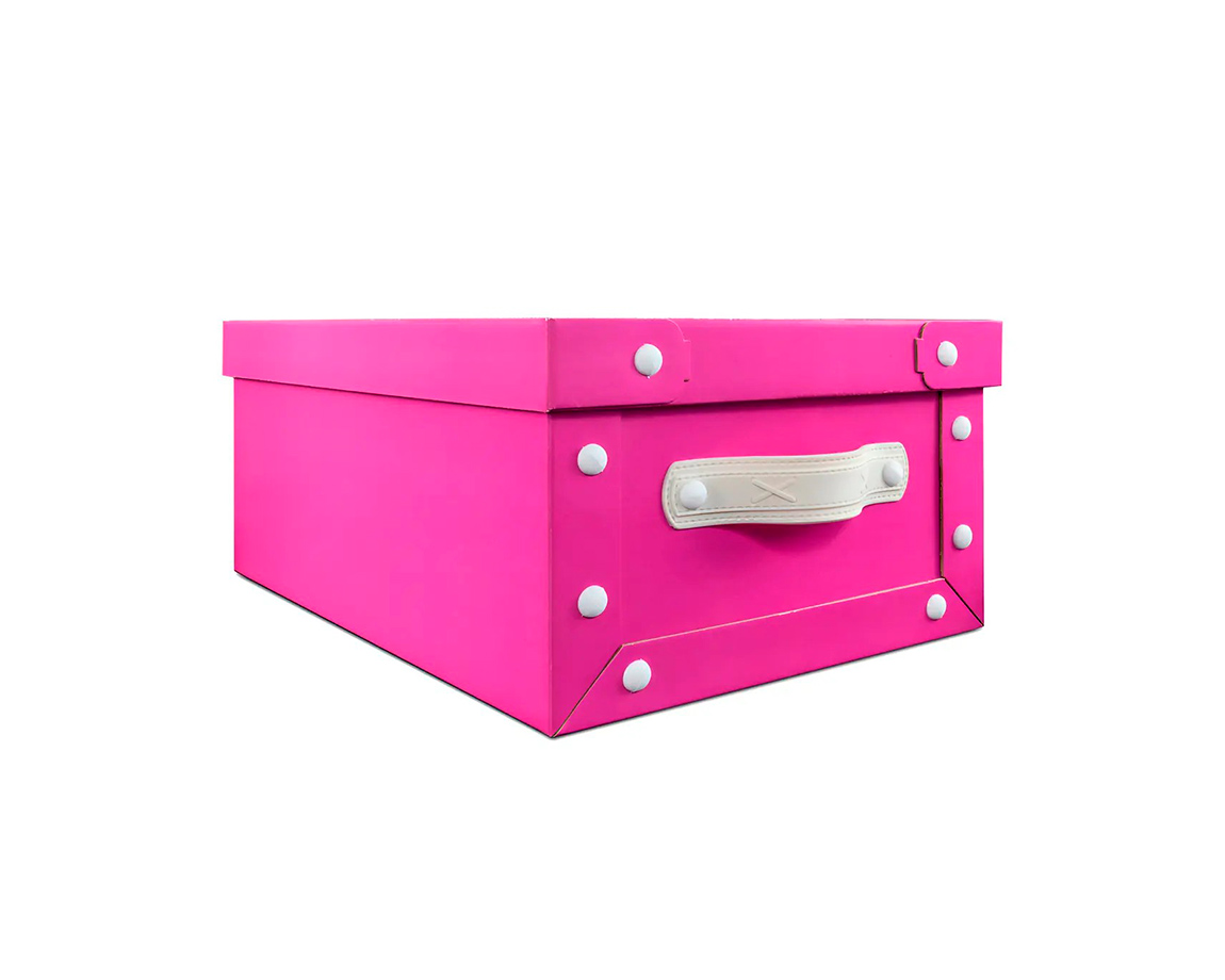 CAJA GUARDATODO REMACHADA 14 CM FUCSIA -717
