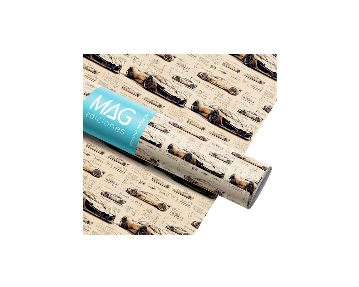 PAPEL REGALO MAG 5161 VINTAGE SPEED SKETCH