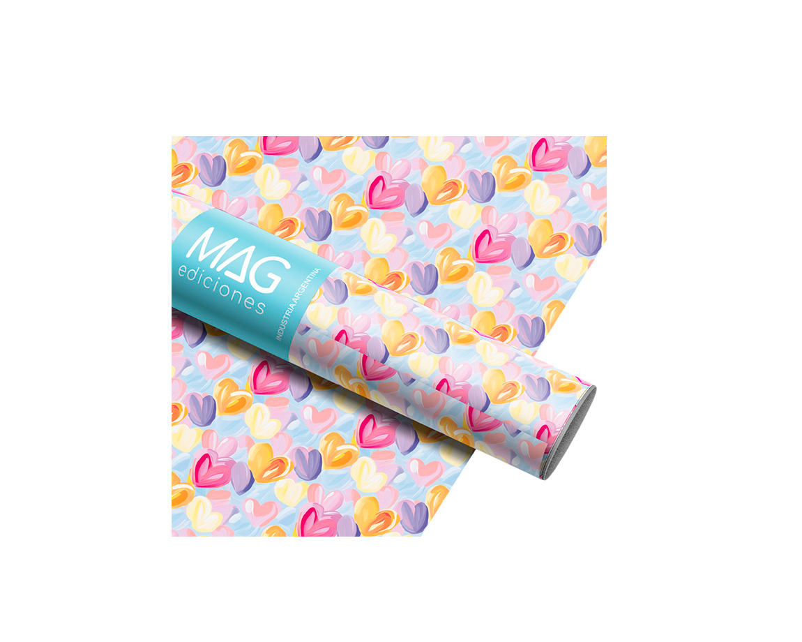 PAPEL REGALO MAG 5168 FLORECER DE CORAZONES