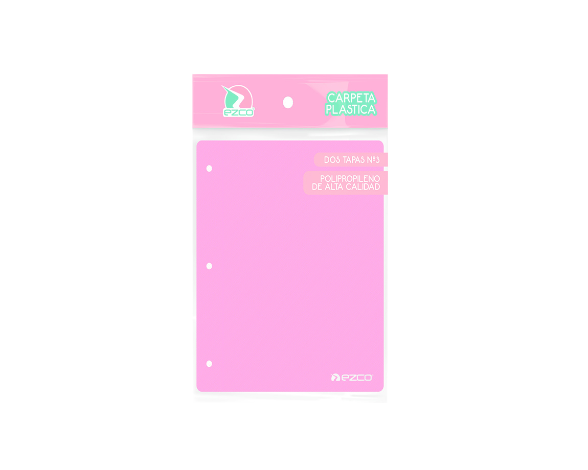 CARPETA EZCO N°3 ROSA PASTEL 2 TAPAS