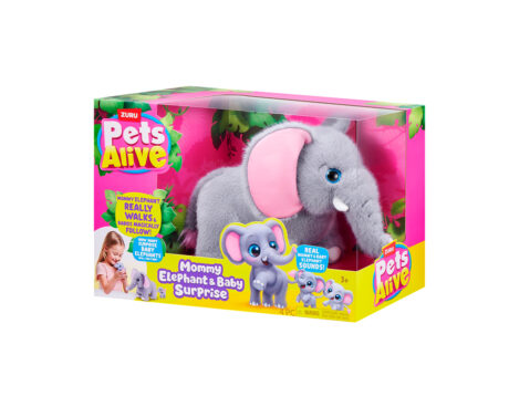JUGUETE WABRO 6099 PETS ALIVE MAMA ELEFANTE Y BEBE