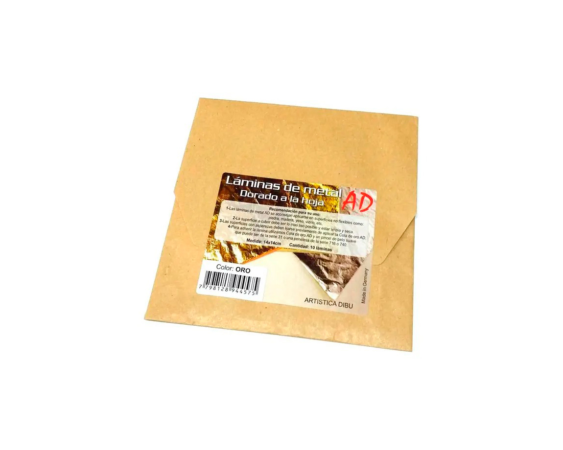 LAMINAS DIBU DORADO A LA HOJA ORO x10 U.
