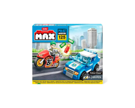 JUGUETE MAX CITY BOX 7456 PLAYSET POLICE CHASE 125 PIECES 83164