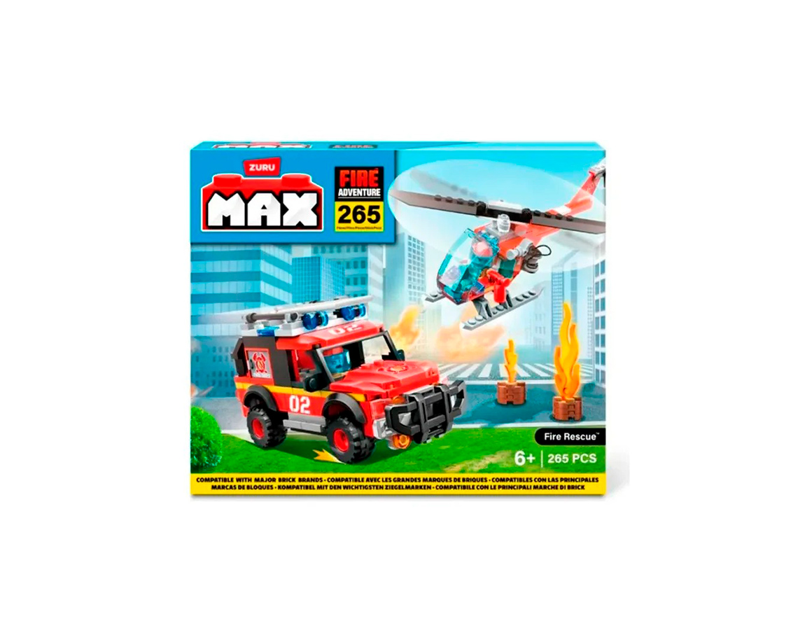 JUGUETE MAX CITY BOX 7457 PLAYSET FIRE RESCUE 265 PIECES 83166