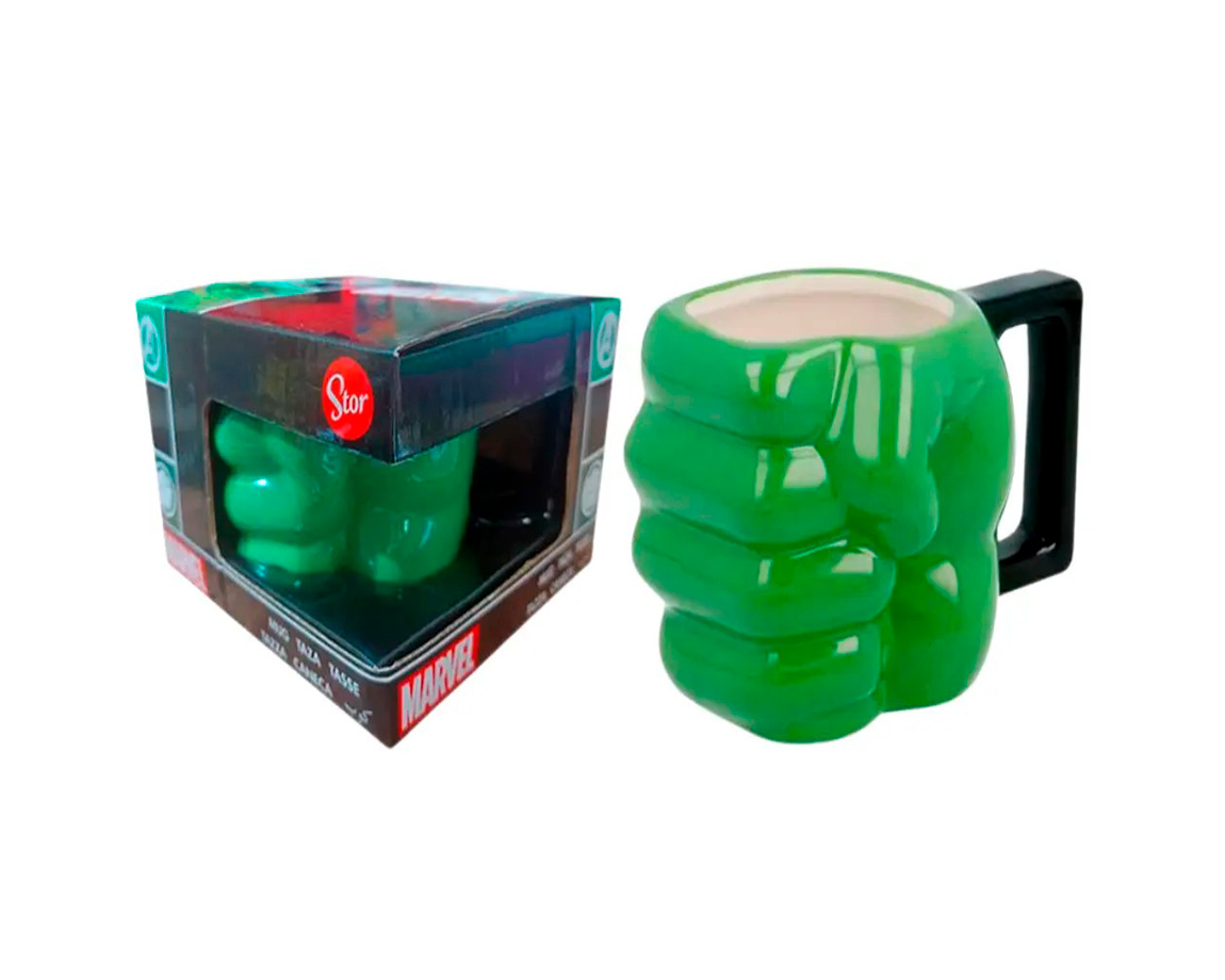 TAZA CERAMICA 3D HULK PUÑO 444ML EN CAJA STOR 95789