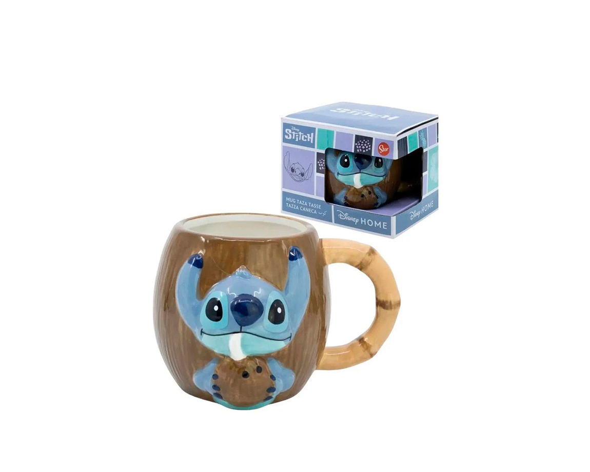 TAZA CERAMICA 3D STITCH COCONUT 414ML EN CAJA STOR 78759