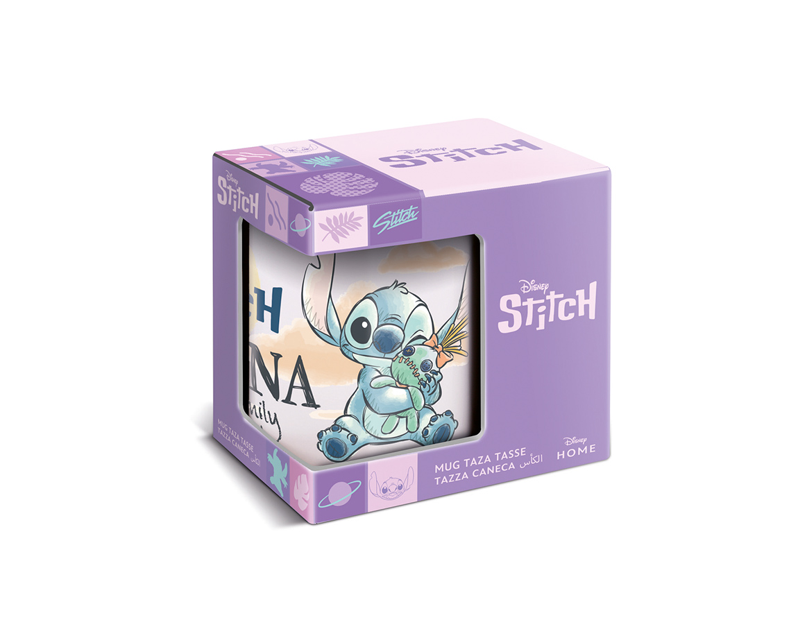 TAZA CERAMICA STITCH & ANGEL OHANA 325ML EN CAJA STOR 93492