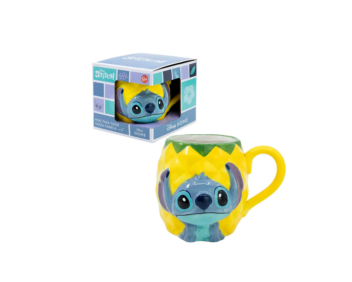 TAZA CERAMICA STITCH PIÑA 325ML EN CAJA STOR 88138