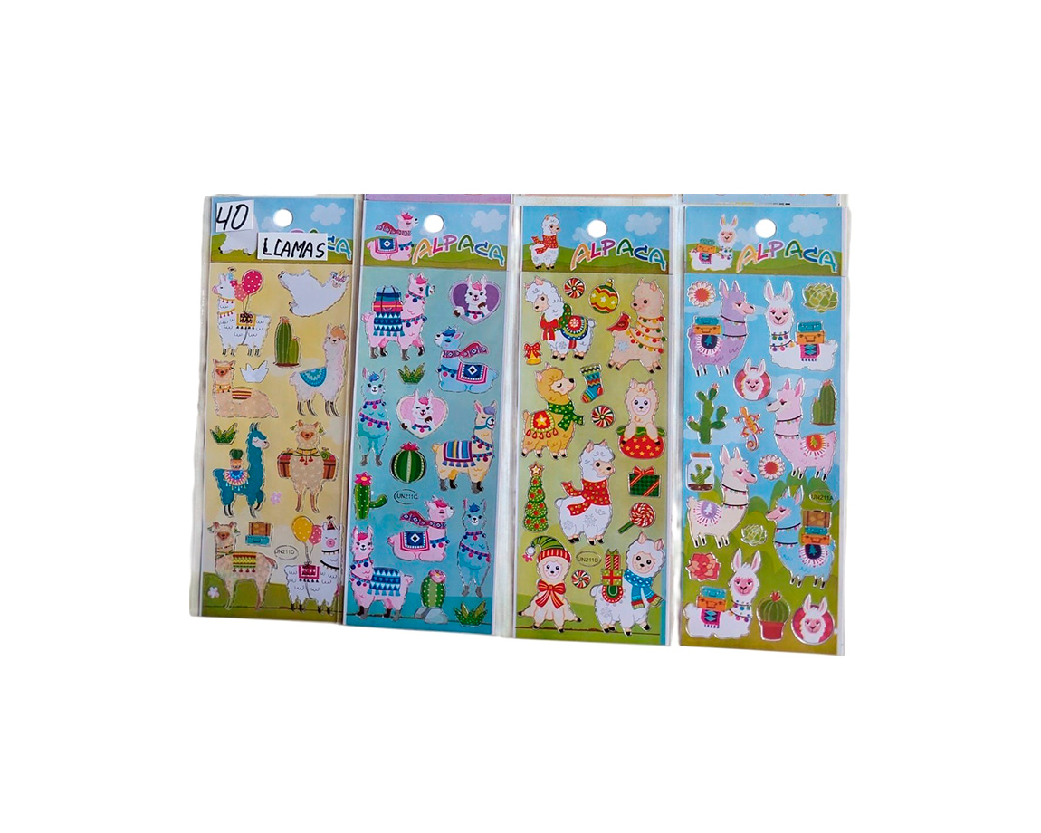 STICKERS LLAMAS x 10 U.