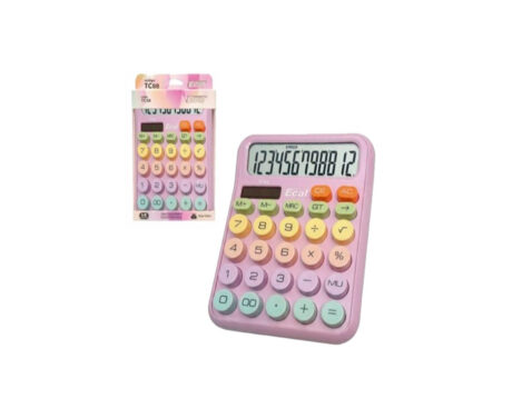 CALCULADORAS ECAL TC88 12 DIG. SOLAR DUO PASTEL