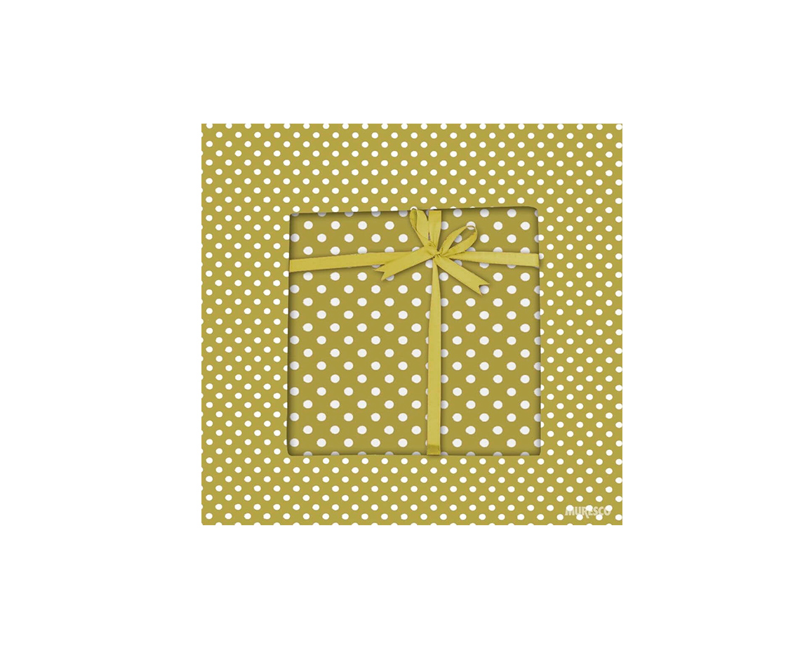 PAPEL BOBINA MURESCO 60x150 -3572-1- LUNARES BLANCOS / FONDO ORO