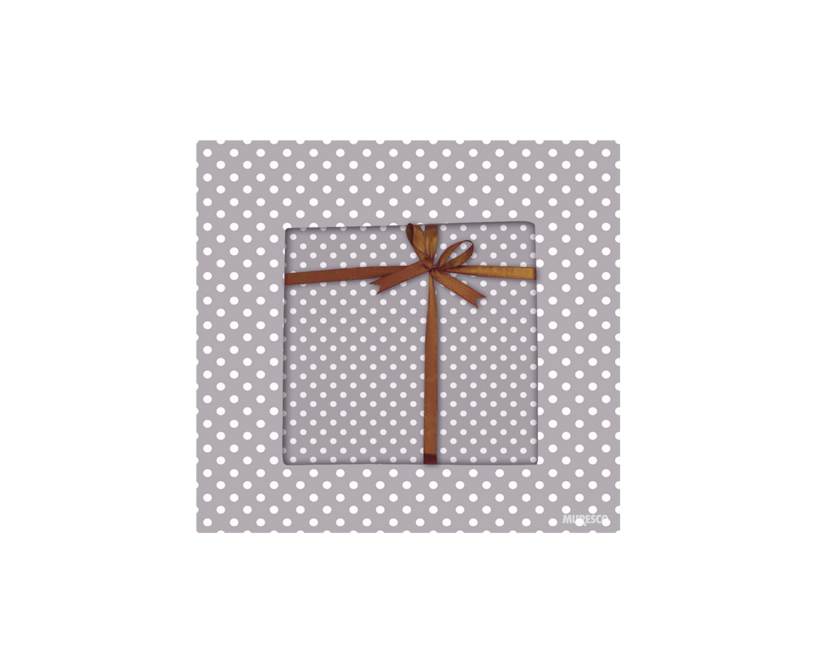 PAPEL BOBINA MURESCO 60x150 -3572-2- LUNARES BLANCOS / FONDO PLATA