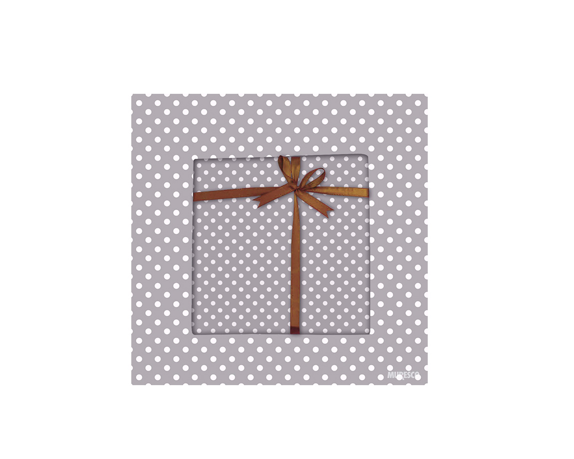 PAPEL BOBINA MURESCO 35x150 -3572- LUNARES BLANCOS/ FONDO PLATA