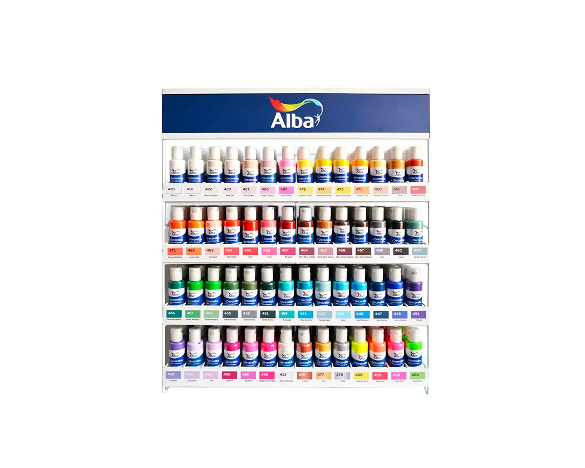 EXHIBIDOR ALBA ACRILICOS 6x18 ml X 144 UNID.